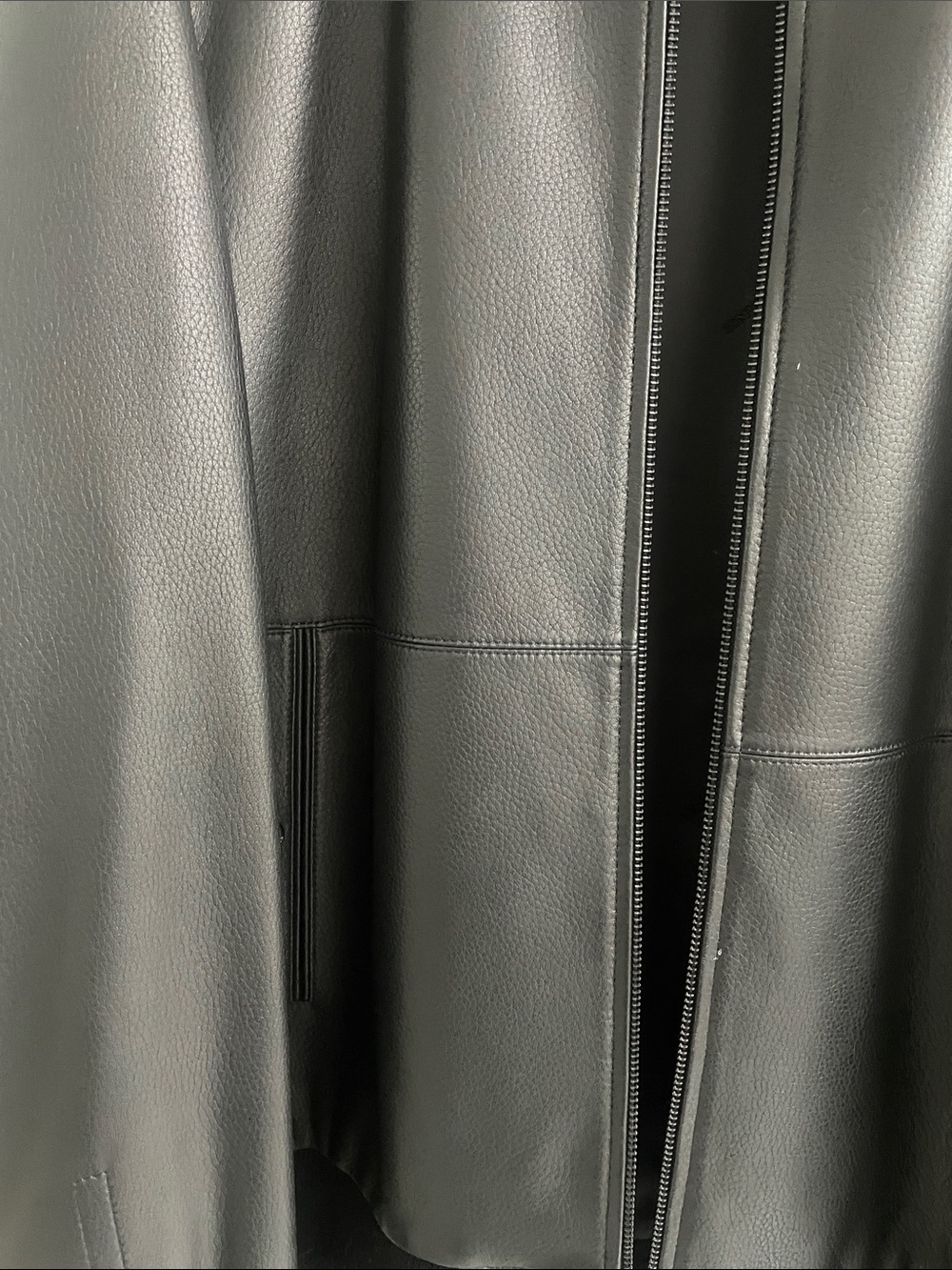 Men's Black Leather Bomber Jacket - Picture 3 of 5